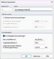 RWIND-Eingabedaten für durchlässige Fläche