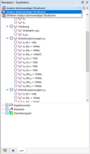 Auswahl im Navigator - Ergebnisse