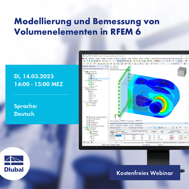 Modellierung und Bemessung von Volumenelementen in RFEM 6