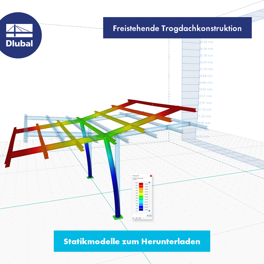 Freistehende Trogdachkonstruktion