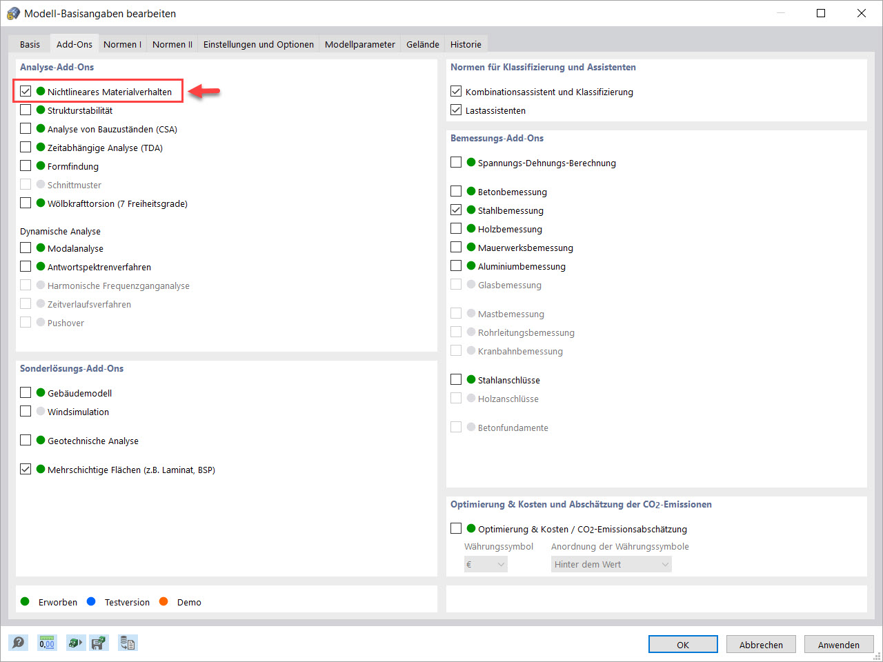 Add-On "Nichtlineares Materialverhalten" für RFEM 6