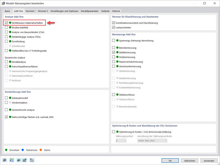 Add-On "Nichtlineares Materialverhalten" für RFEM 6