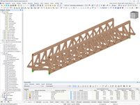 Modell einer Fußgängerbrücke in RFEM | © SIDO Madera