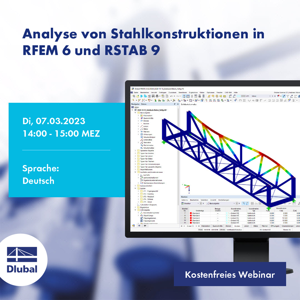 Analyse von Stahlkonstruktionen in RFEM 6 und RSTAB 9
