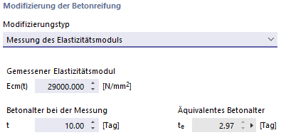 Modifizierungstyp 'Messung des Elastizitätsmoduls'