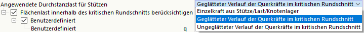 Angewendete Durchstanzlast für Stützen festlegen