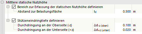 Mittlere statische Nutzhöhe definieren