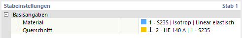 Stabeinstellungen für Basisangaben