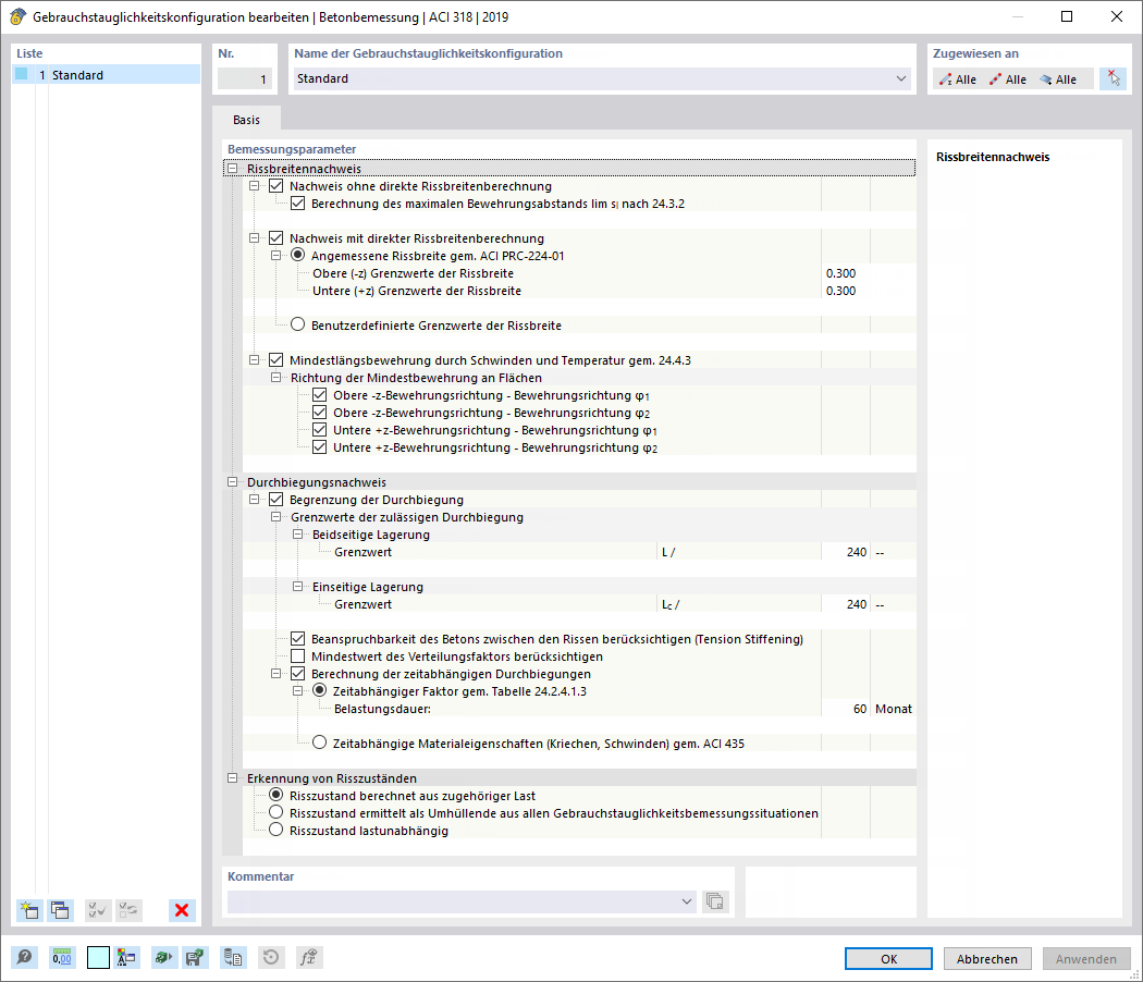 Gebrauchstauglichkeitskonfiguration bearbeiten