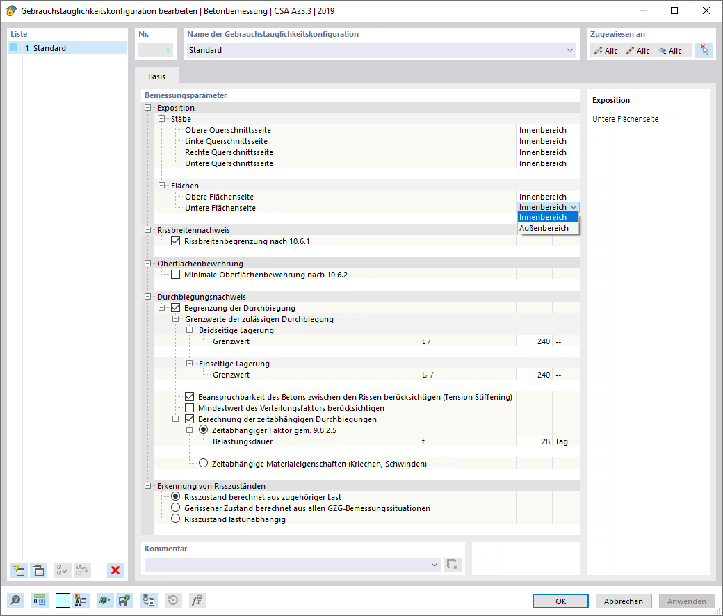Gebrauchstauglichkeitskonfiguration bearbeiten