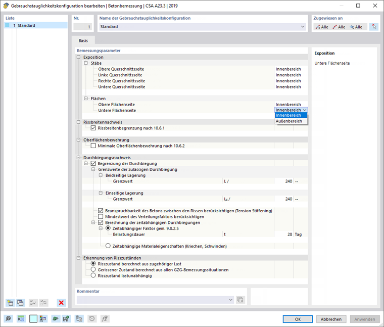 Gebrauchstauglichkeitskonfiguration bearbeiten