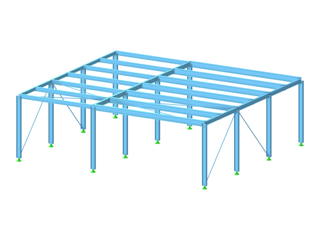 Model 004061 | Flachdachhalle aus Stahl