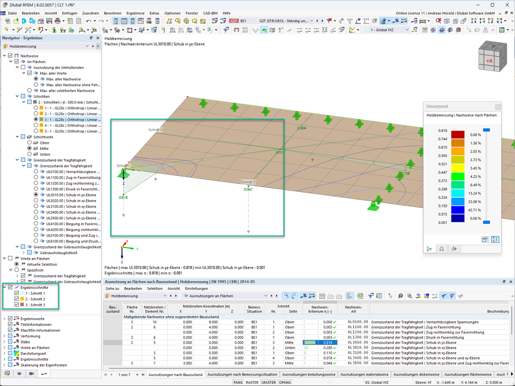 Feature 002582 | Ergebnisschnitte an Flächen in der Holzbemessung