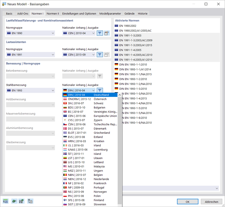 Nationalen Anhang auswählen