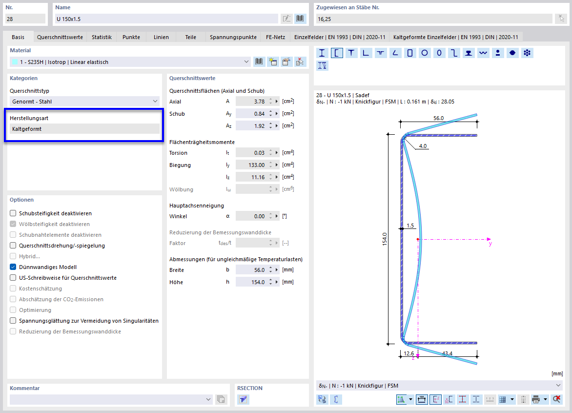 Kaltgeformter Querschnitt (Kategorie 'Herstellungsart)