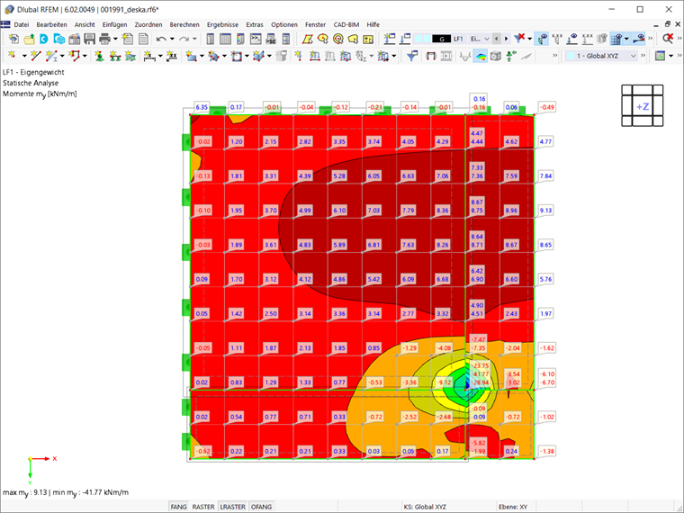 Glättungsart 'Durchlaufend innerhalb Flächensätzen, sonst innerhalb von Flächen'
