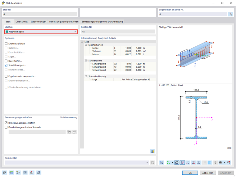 KB 001799 | Anwendung des Stabtyps "Flächenmodell"