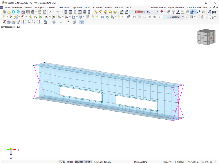 KB 001799 | Anwendung des Stabtyps "Flächenmodell"