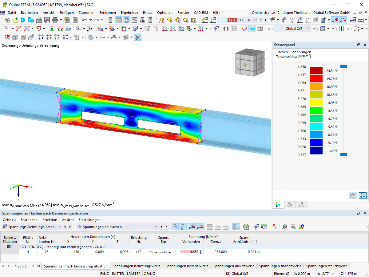 KB 001799 | Anwendung des Stabtyps "Flächenmodell"