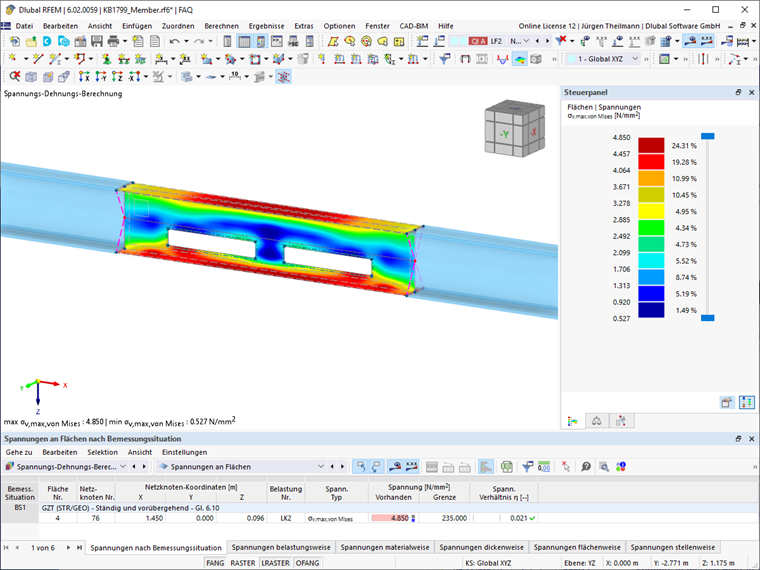 KB 001799 | Anwendung des Stabtyps "Flächenmodell"