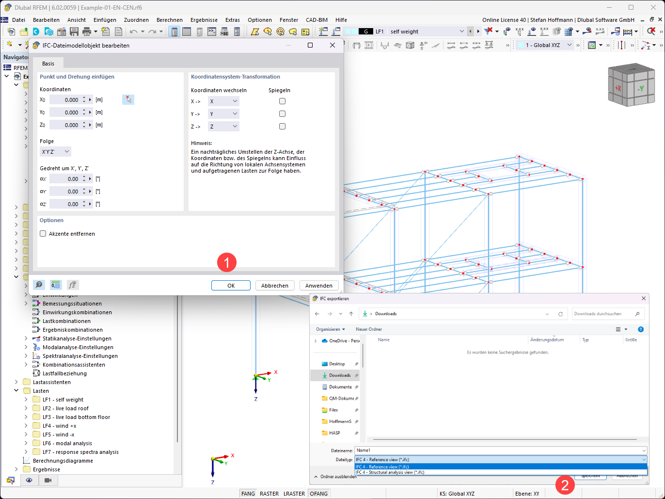 FAQ 005373 | Wie kann ich in RFEM 6 / RSTAB 9 eine IFC Datei exportieren oder importieren?