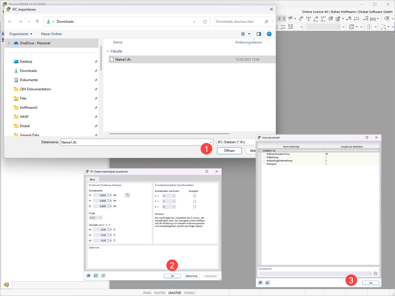 FAQ 005373 | Wie kann ich in RFEM 6 / RSTAB 9 eine IFC Datei exportieren oder importieren?