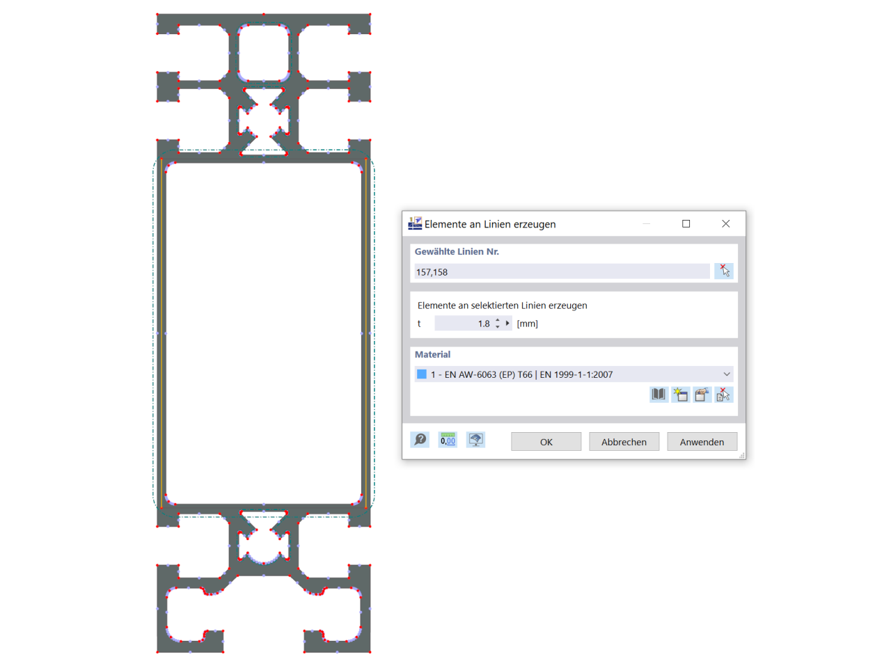 Elemente an Linien erzeugen