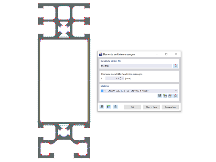 Elemente an Linien erzeugen