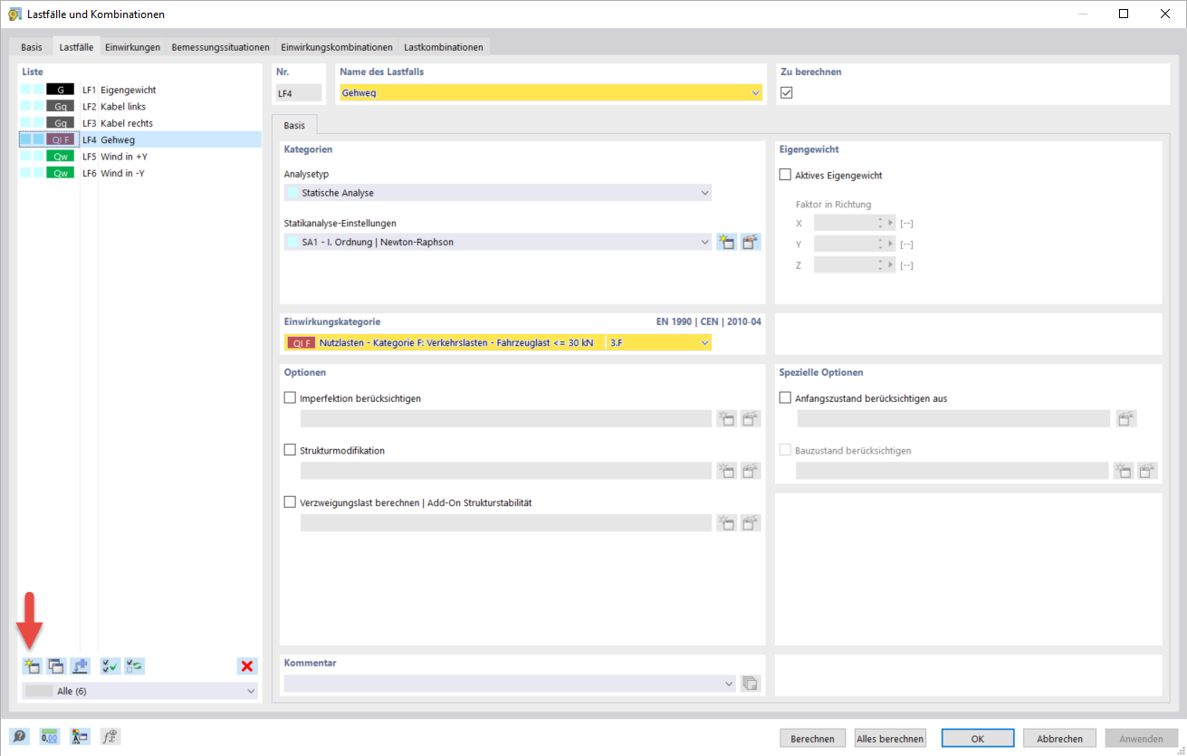 Lastfälle erstellen