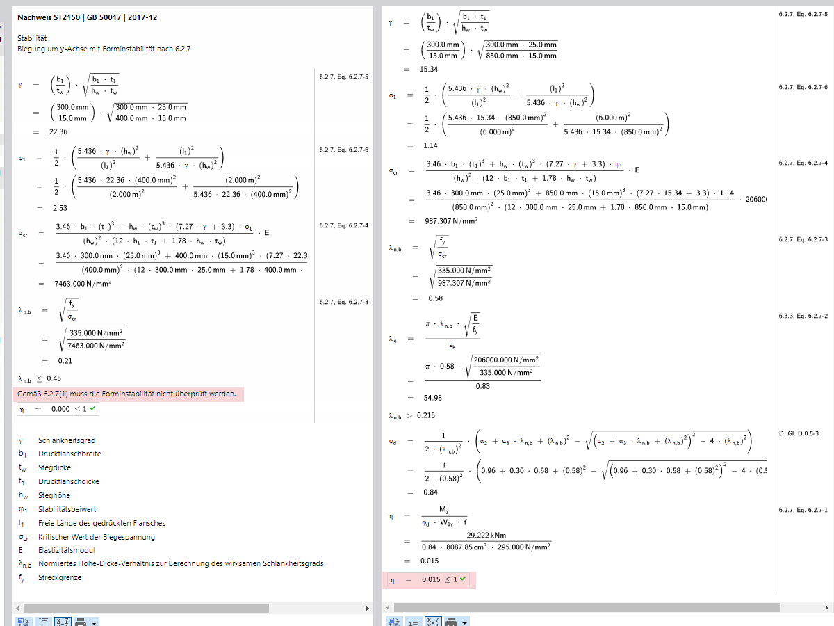 KB 001824 | Nachweis der Unterflansch-Formstabilität eines Stahl-Rahmenträgers nach GB