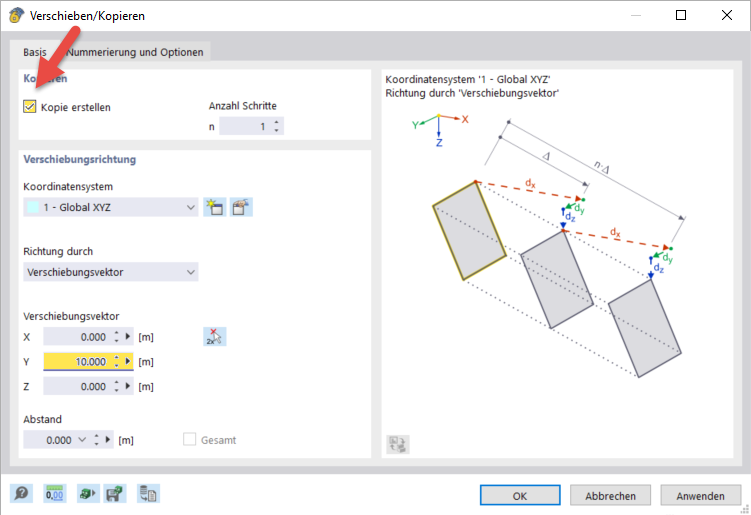 Linien und Knoten kopieren