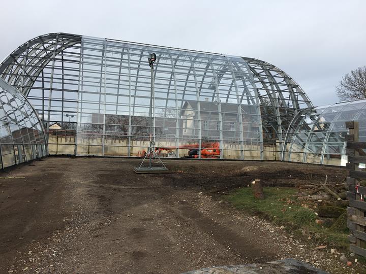 Schaugewächshaus während der Montage | © ASSMANN BERATEN + PLANEN AG