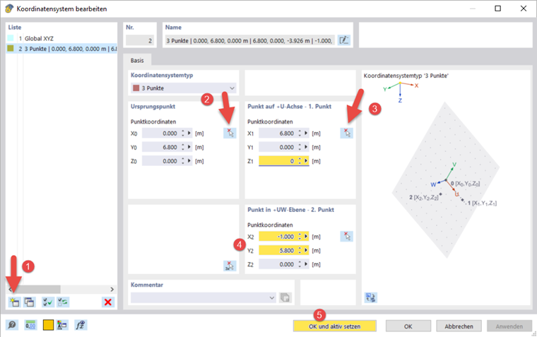 Eigenes Koordinatensystem erstellen