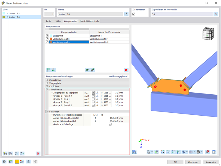 Einstellungen für Verbindungsplatte Nr. 2 (2)