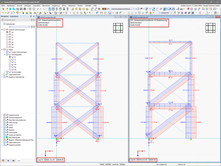 KB 001833 | Verwendung von Nichtlinearitäten im Antwortspektrenverfahren in RFEM 6