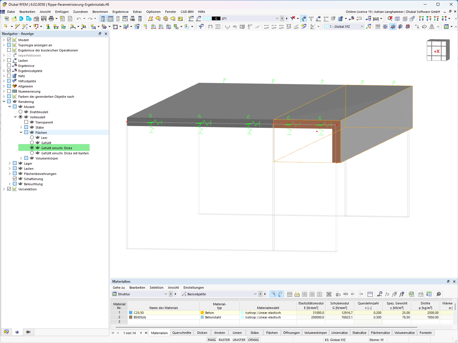 KB 001838 | Bemessung von Rippen, Faltwerken und Flächen mittels Ergebnisstäben