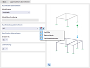 Modell, Belastung und Knoten zum Importieren der Lagerreaktion festlegen