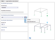 Modell, Belastung und Knoten zum Importieren der Lagerreaktion festlegen