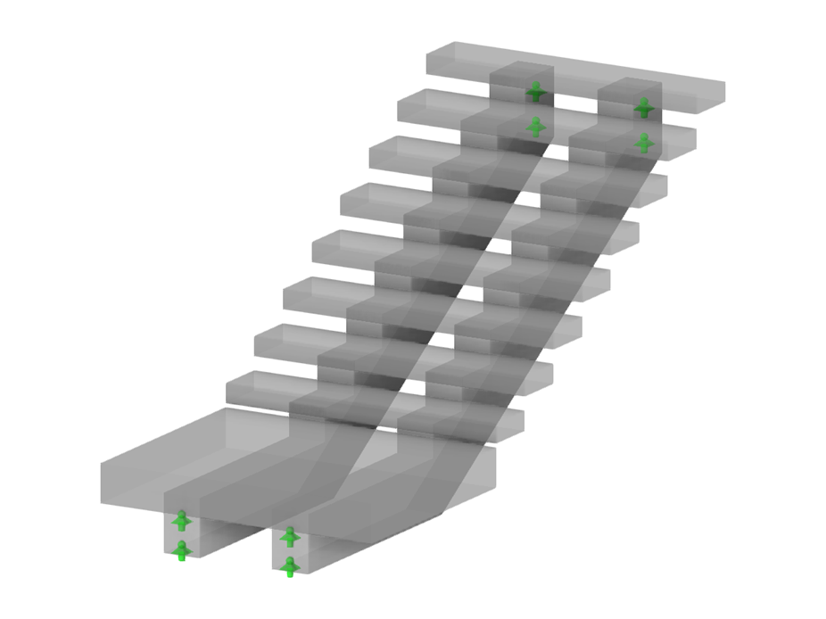 Modell 003935 | STC035 | Doppelholmtreppe mit unterem Podest