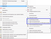 Optionen für Durchdringungen im Flächen-Kontextmenü