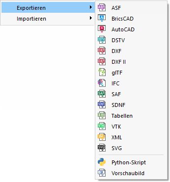 Schnittstellen für Export