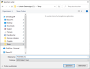 Tabellen speichern als XLSX-Datei