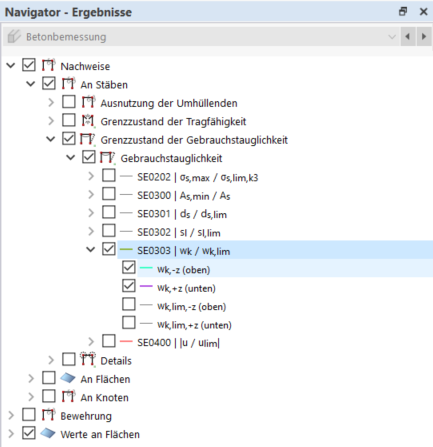 Nachweisdetails im Navigator