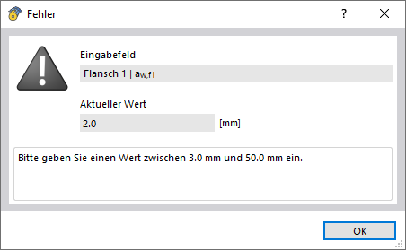 Schweißnaht außerhalb der Grenzen