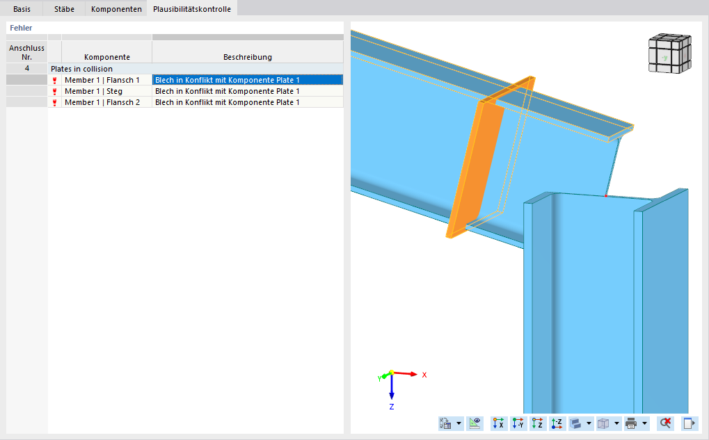 Blech in Konflikt mit Komponente