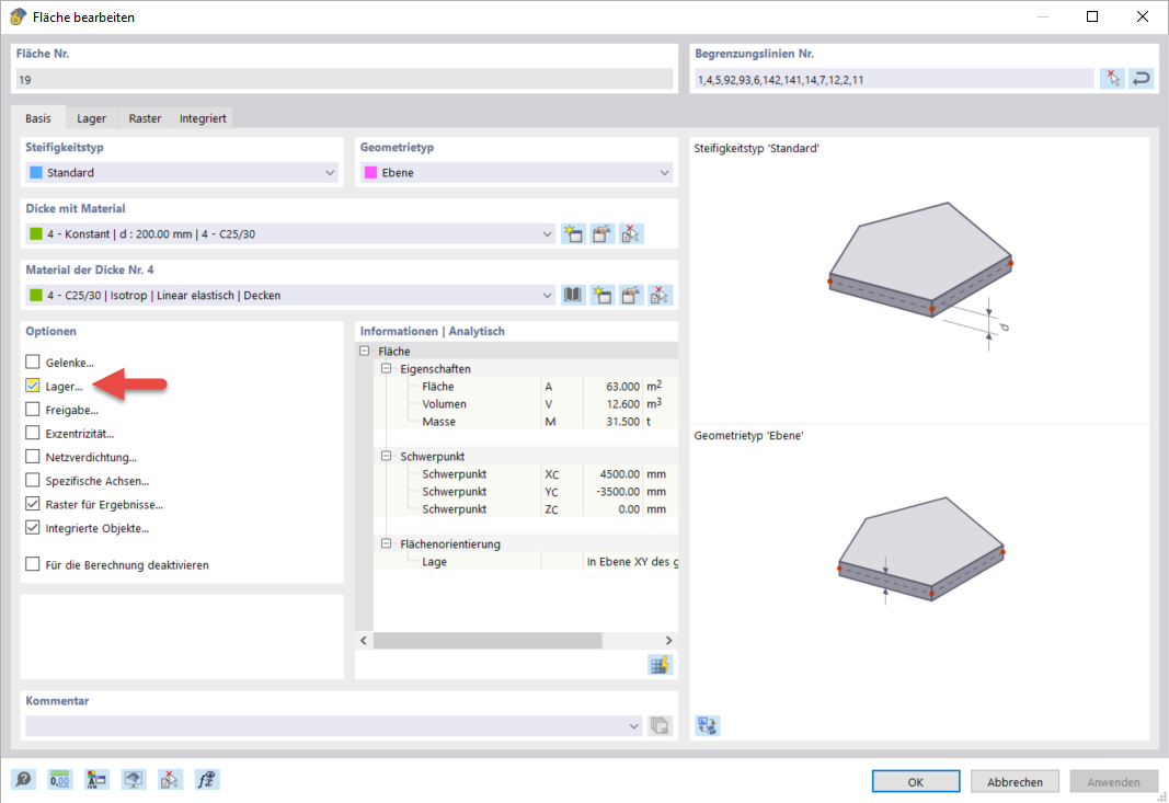 Symbolische Darstellung der Aktivierung eines Flächenlagers in einer Bauanwendung
