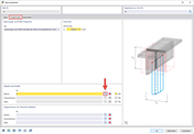 Ergebnisstab zur Einstellung von Flächenparametern in einer Analyse-Software. Verdeutlicht die Definition von spezifischen Flächen in einem digitalen Modell zur Untersuchung struktureller Eigenschaften.
