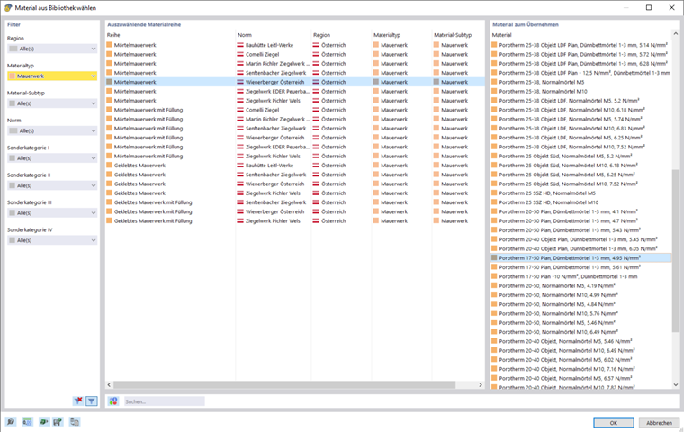 Materialanalyse von Innenwandstrukturen. Fokus auf Bau- und Materialwissenschaften.