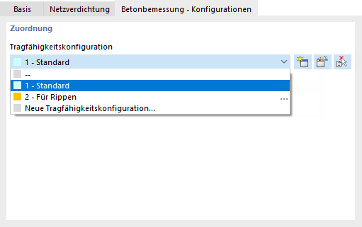 Bemessungskonfiguration zuordnen
