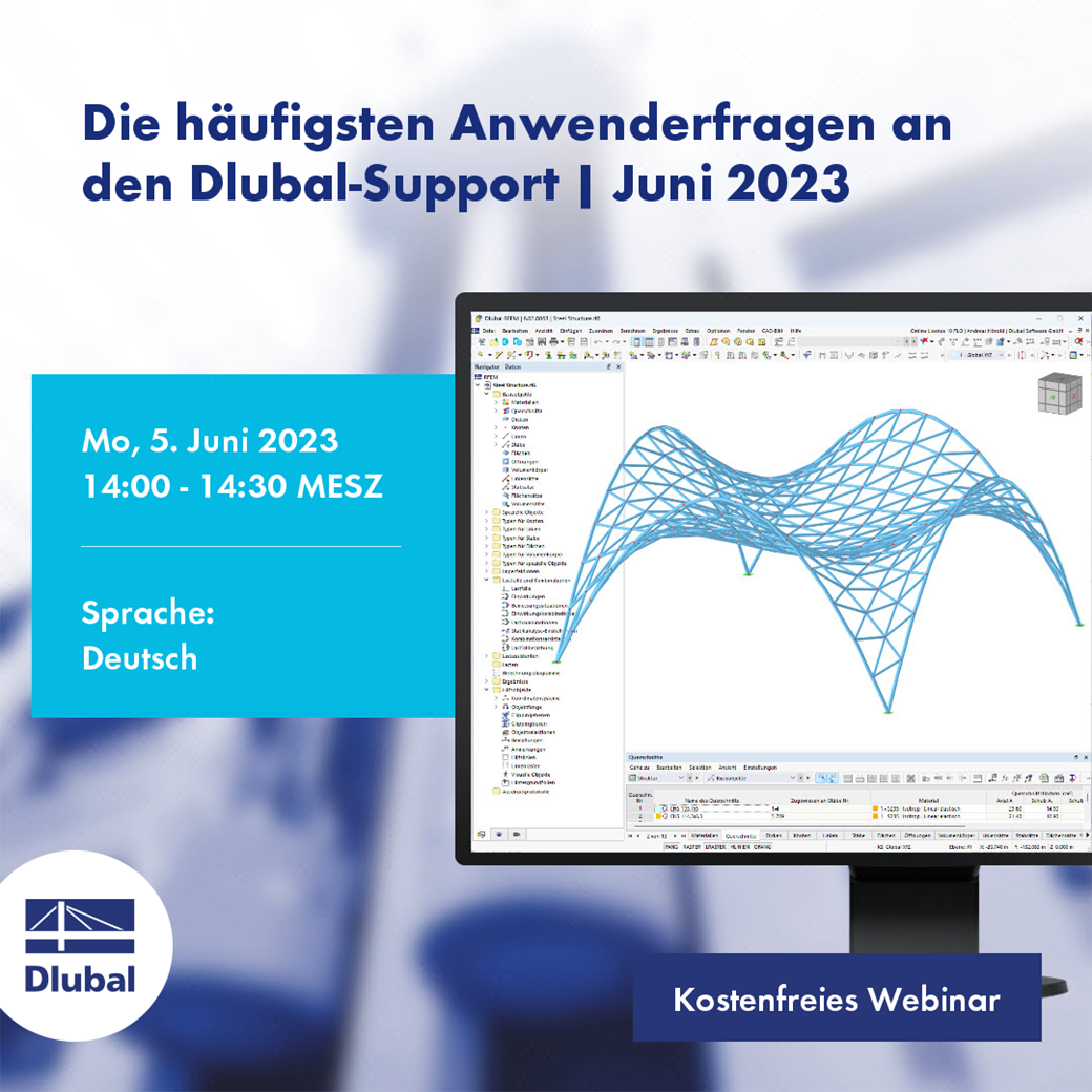 Die häufigsten Anwenderfragen an den Dlubal-Support | Juni 2023